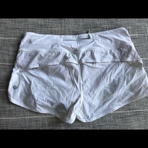 Lululemon White Running Shorts
